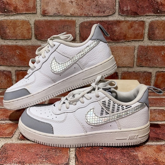 Pre-Owned Nike Air Force 1 LV8 Kids White Sneakers Shoes Size 3Y CK0829-100 - Picture 5 of 9